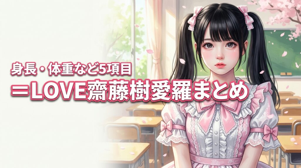 ＝LOVE齋藤樹愛羅の身長体重は？高校や年齢など気になる5項目を総まとめ